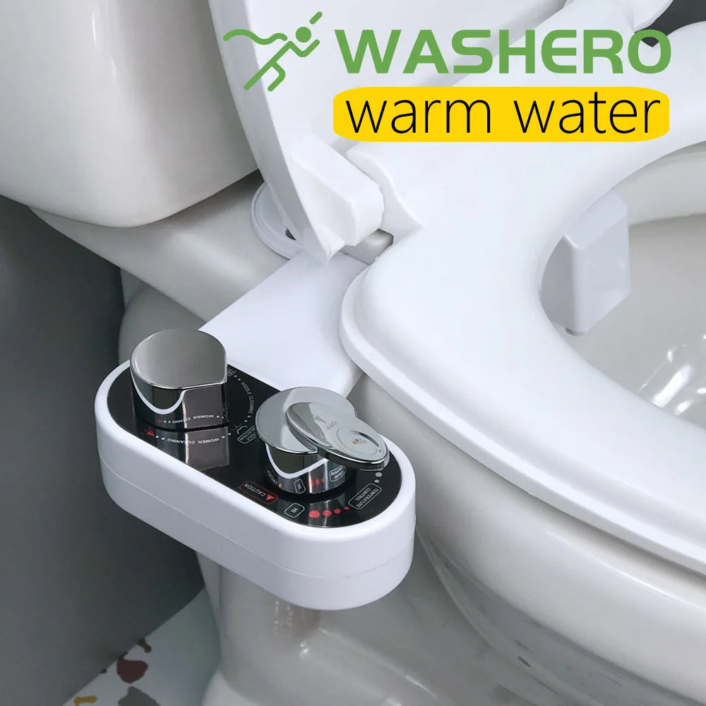 WASHERO Bidet Warm Water Toilet Seat Attachment Jet Sprayer
