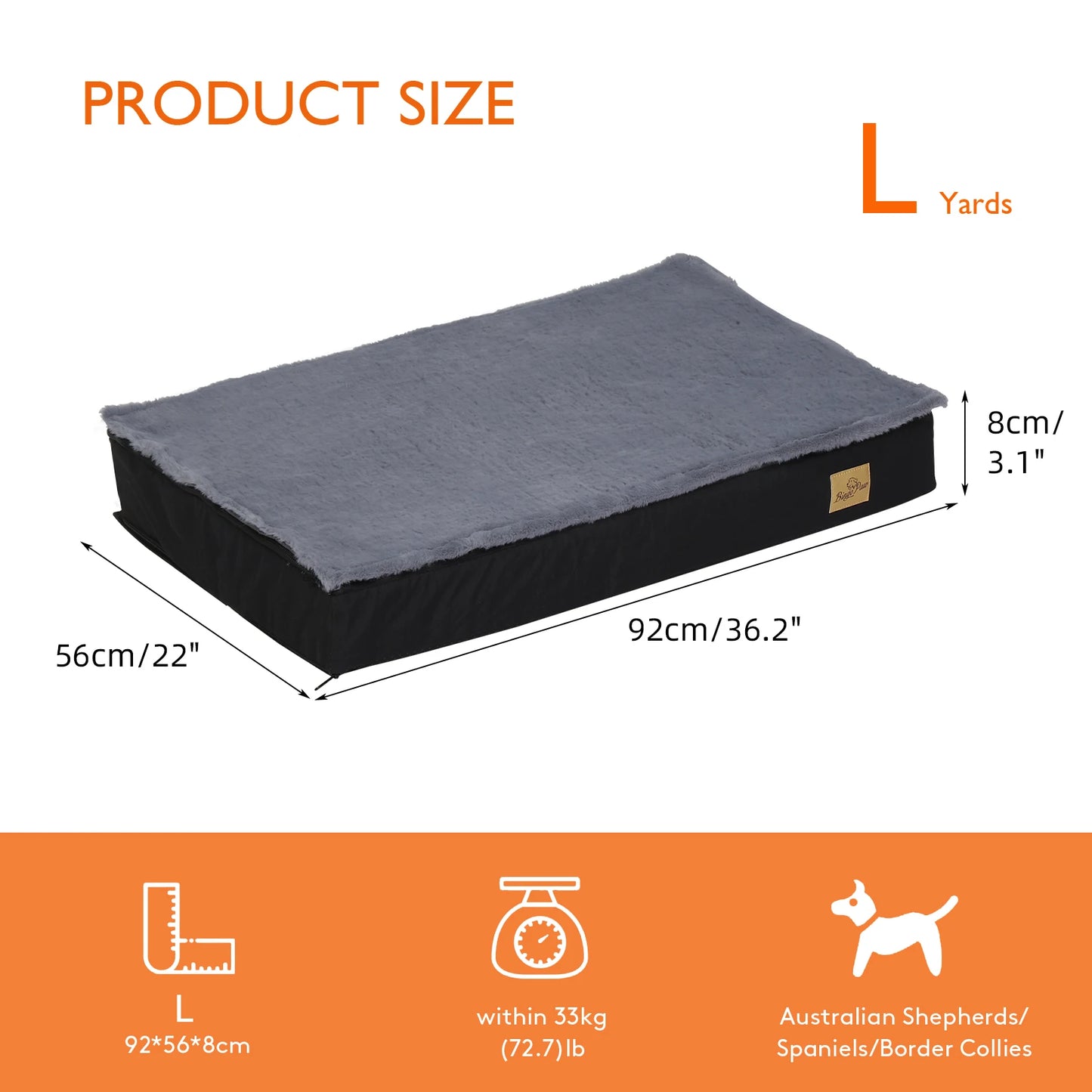 Washable Dog Beds for Large Dogs Orthopedic Sponge Foam Bed