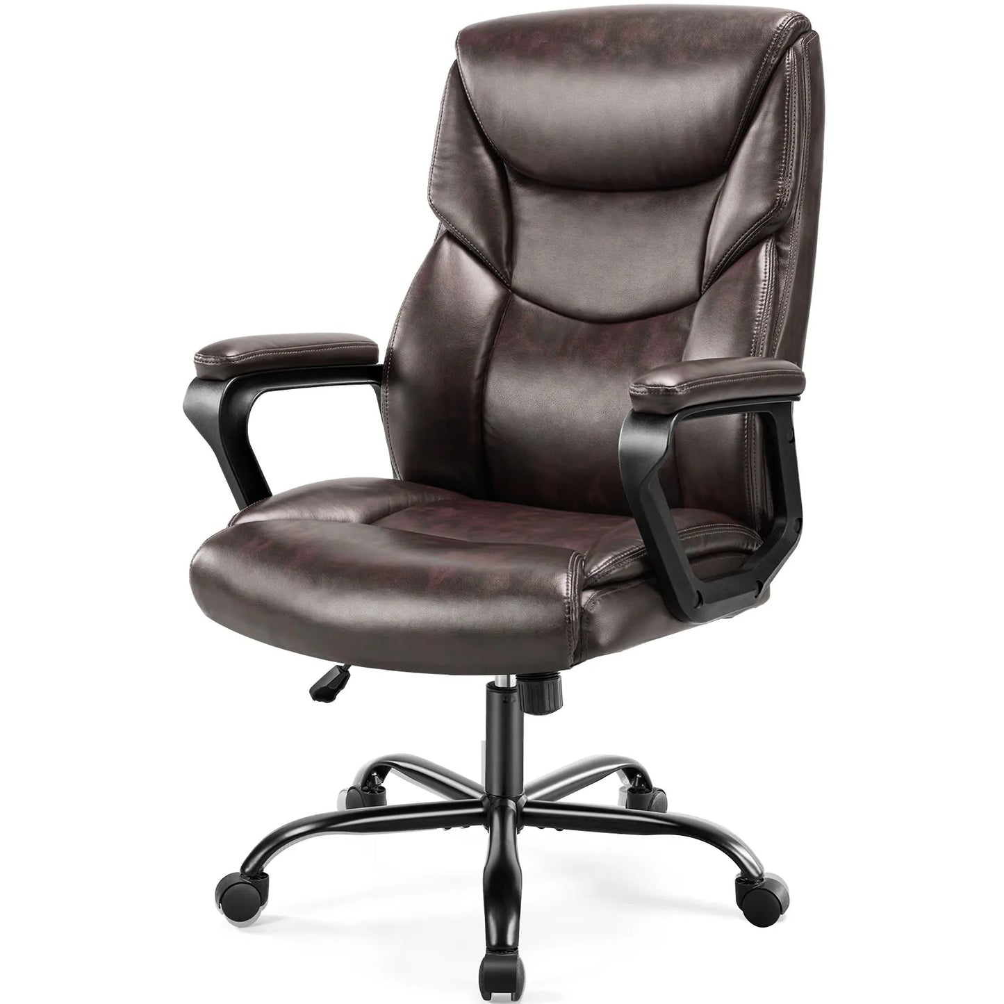 JHK Ergonomic PU Leather Armrest Chair With Lumbar Support