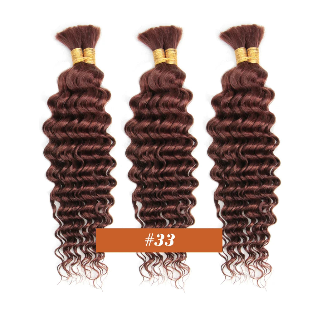 Human Braiding Hair Boho Curly Deep Wave 100g Knotless Bulk
