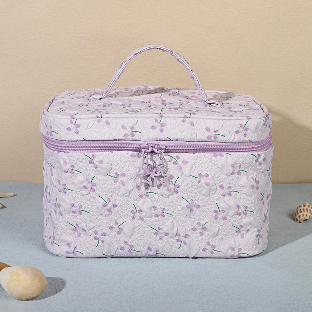 Floral Makeup Bags 3 Pack Large Capacity Cosmetic Pouches