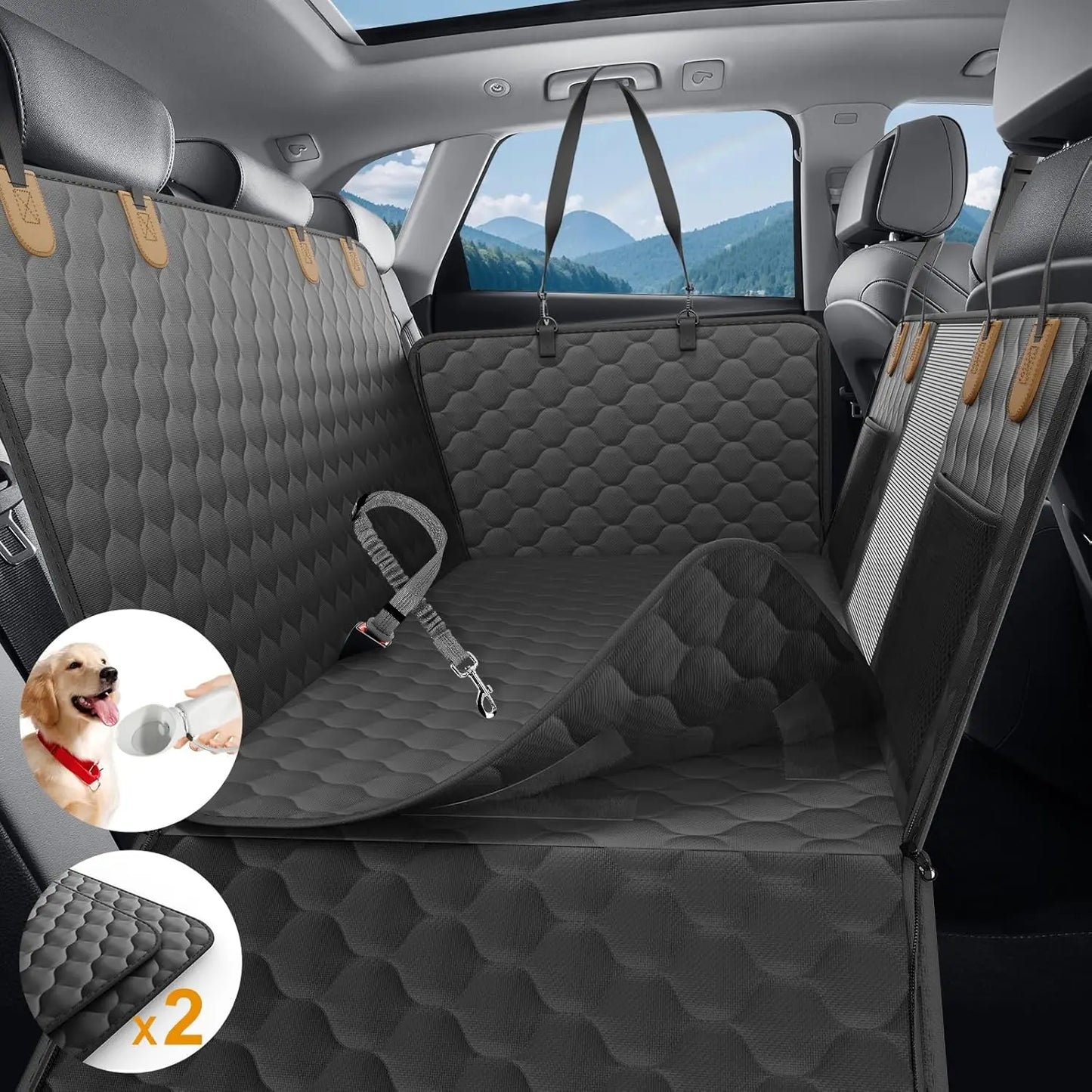 Waterproof Foldable Dog Car Seat Hammock And Rear Protector