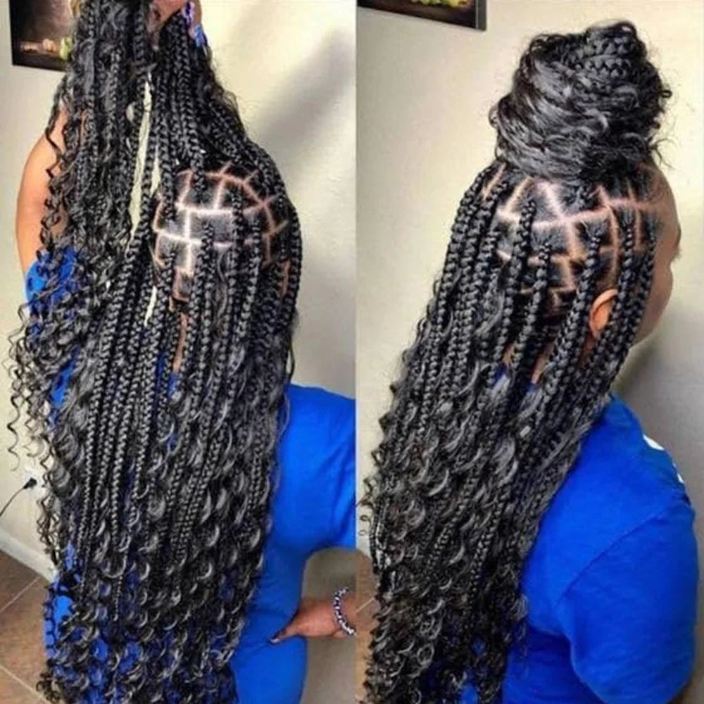 Boho Braids Human Hair Bulk 2 Bundles Deep Wave Brazilian