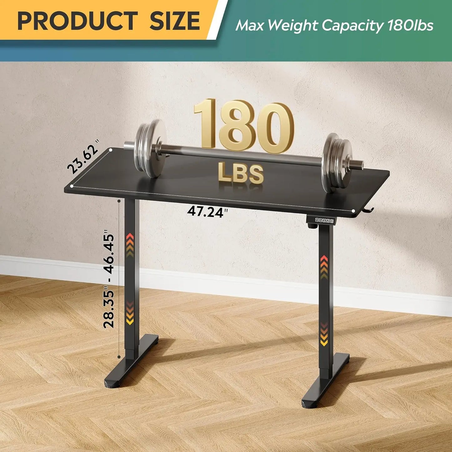 Standing Desk Adjustable Height Sit to Stand Headphone Hook