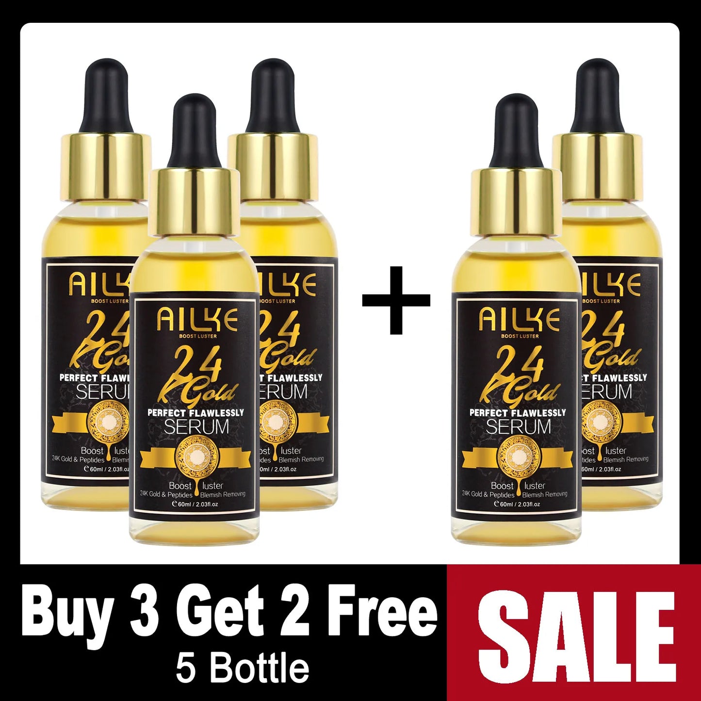 Ailke 24K Gold Flawless Body Oil Whitening Brightening