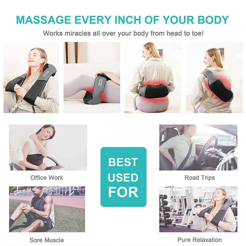 Medcursor Neck And Back Massager Pillow Kneading Shoulders