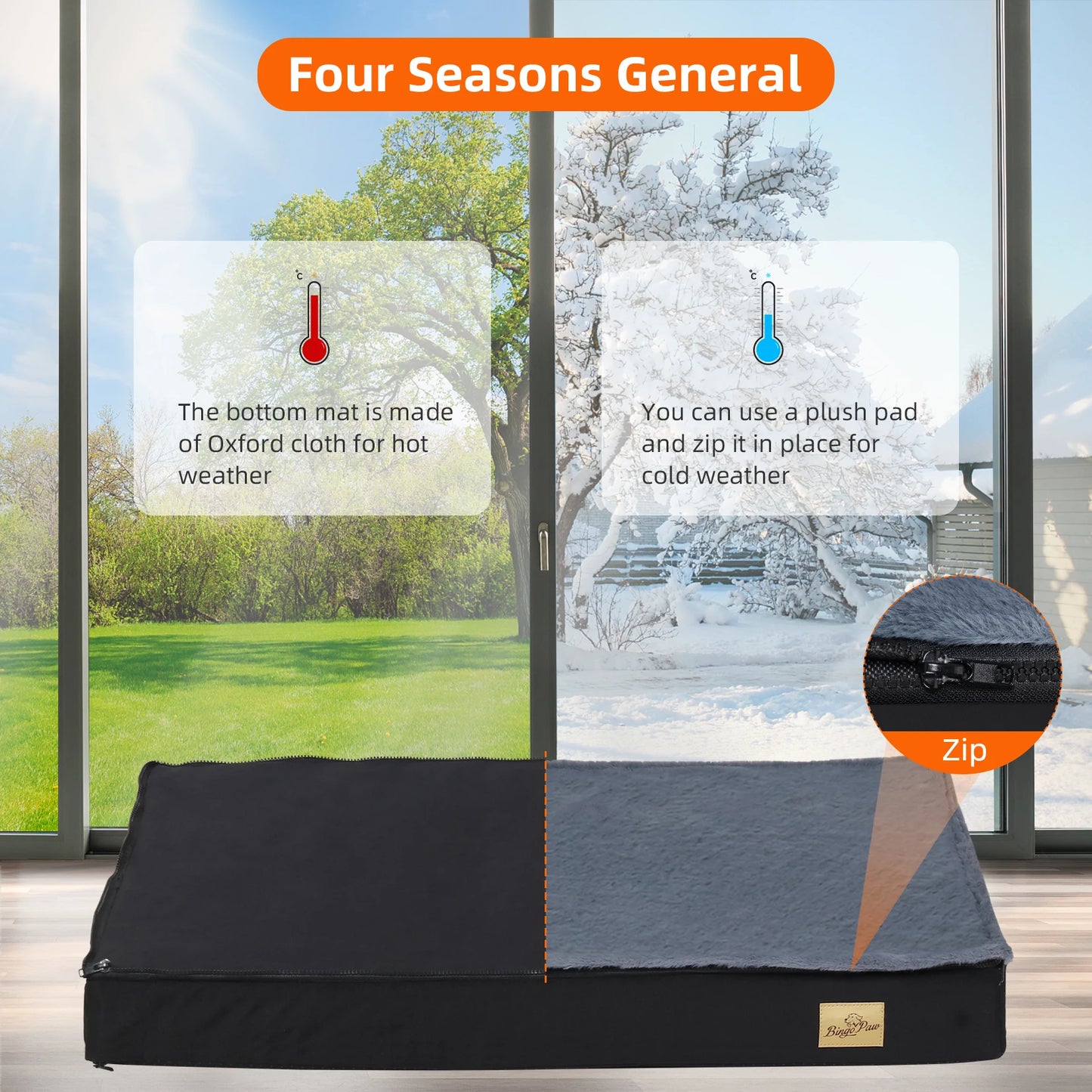 Washable Dog Beds for Large Dogs Orthopedic Sponge Foam Bed