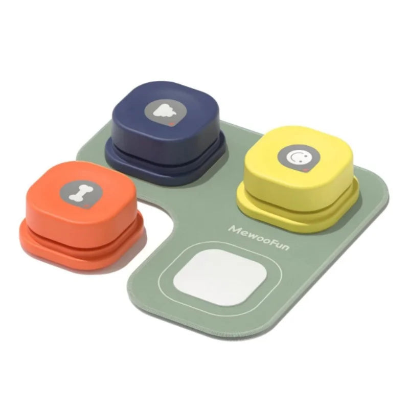 Mewoofun Recordable Dog Talking Buttons Rubber Mat Kit