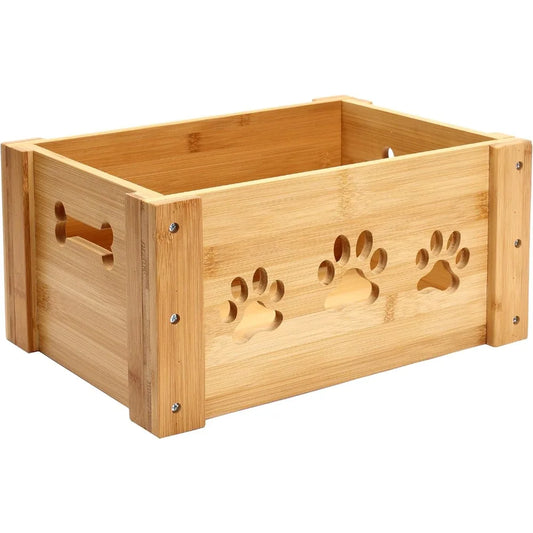 Natural Wooden Dog Toy Box And Pet Storage Crates For Toys