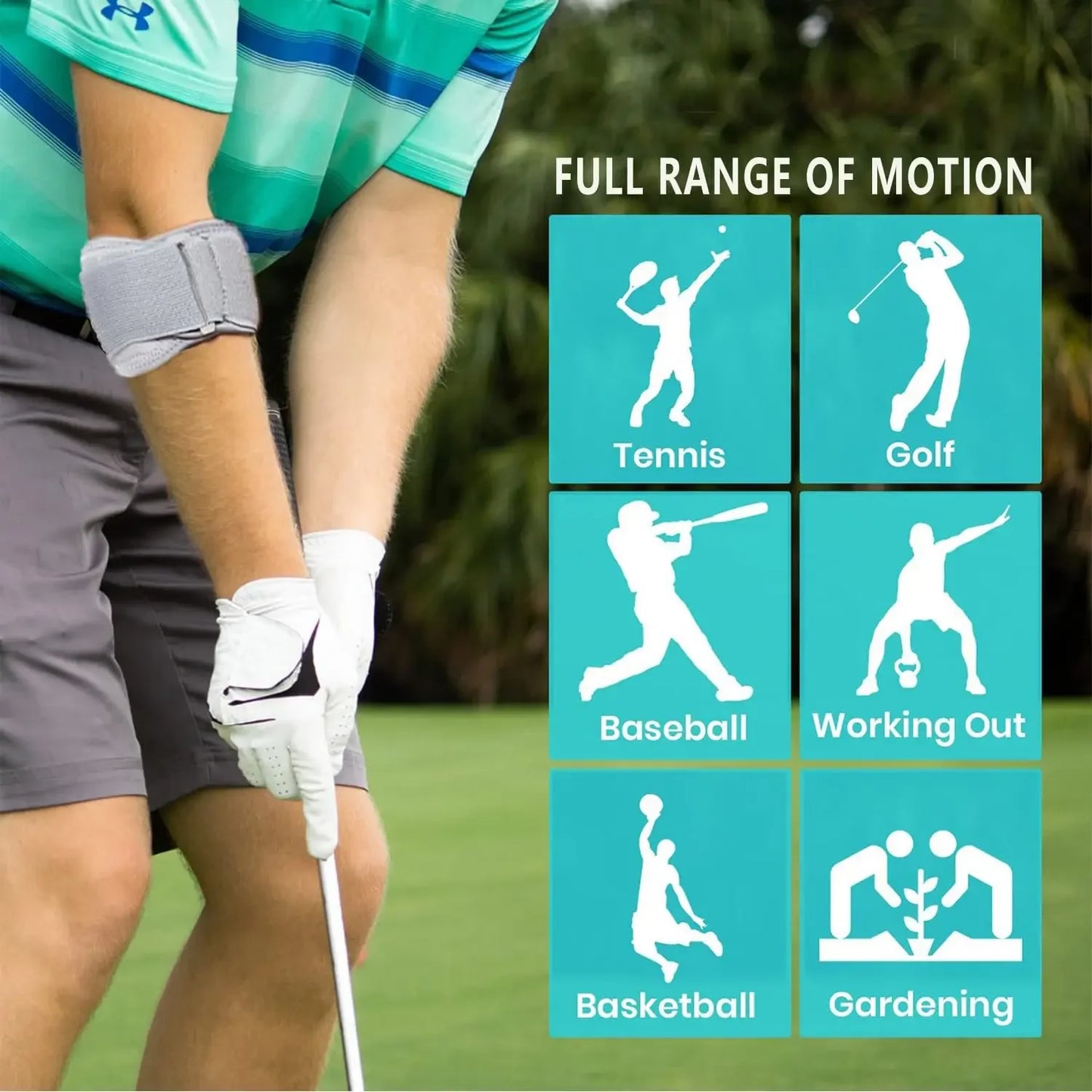 Elbow Brace for Tendonitis,Tennis & Golfer's Elbow Pain Relief,Forearm Compression Sleeve,Elbow Brace Support Strap for Tennis