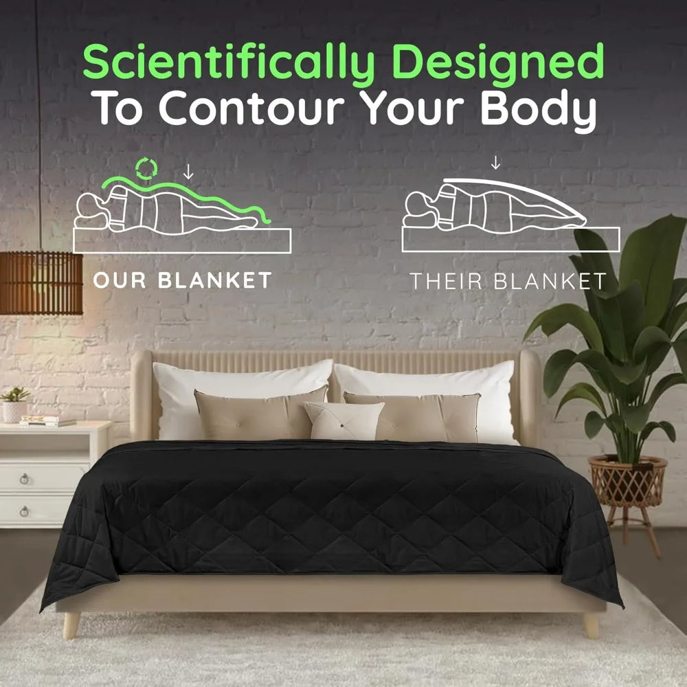 Premium 20Lb Breathable King Size Weighted Blanket Black