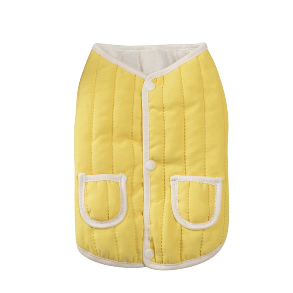 Cotton Padded Dog Coat Vest With Pockets For Small Dogs