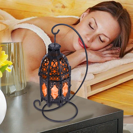Vintage Iron Salt Rock Lamp Air Purifier Night Light