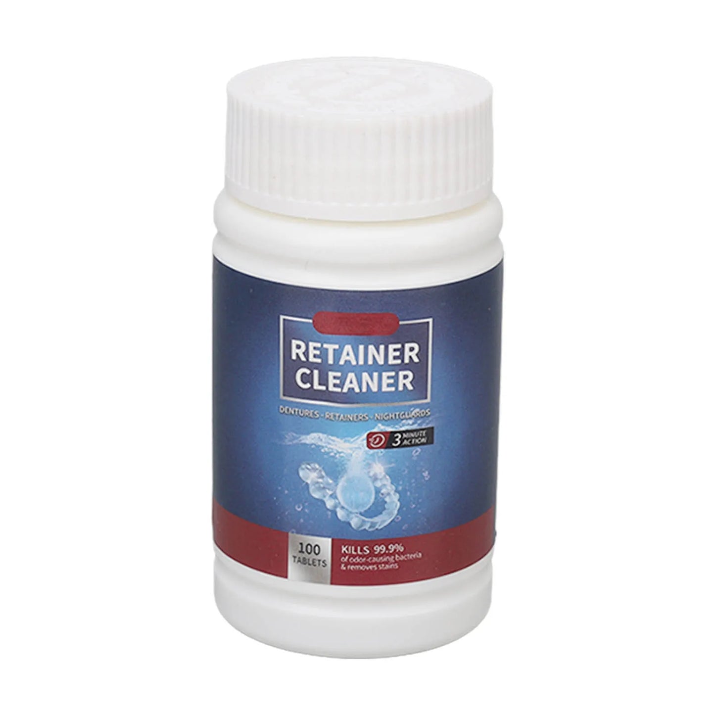 100PCS Denture Cleaning Tablets Removes Odor Oral Cleaning Retainer Cleaner for Aligner Mouth Night Guard