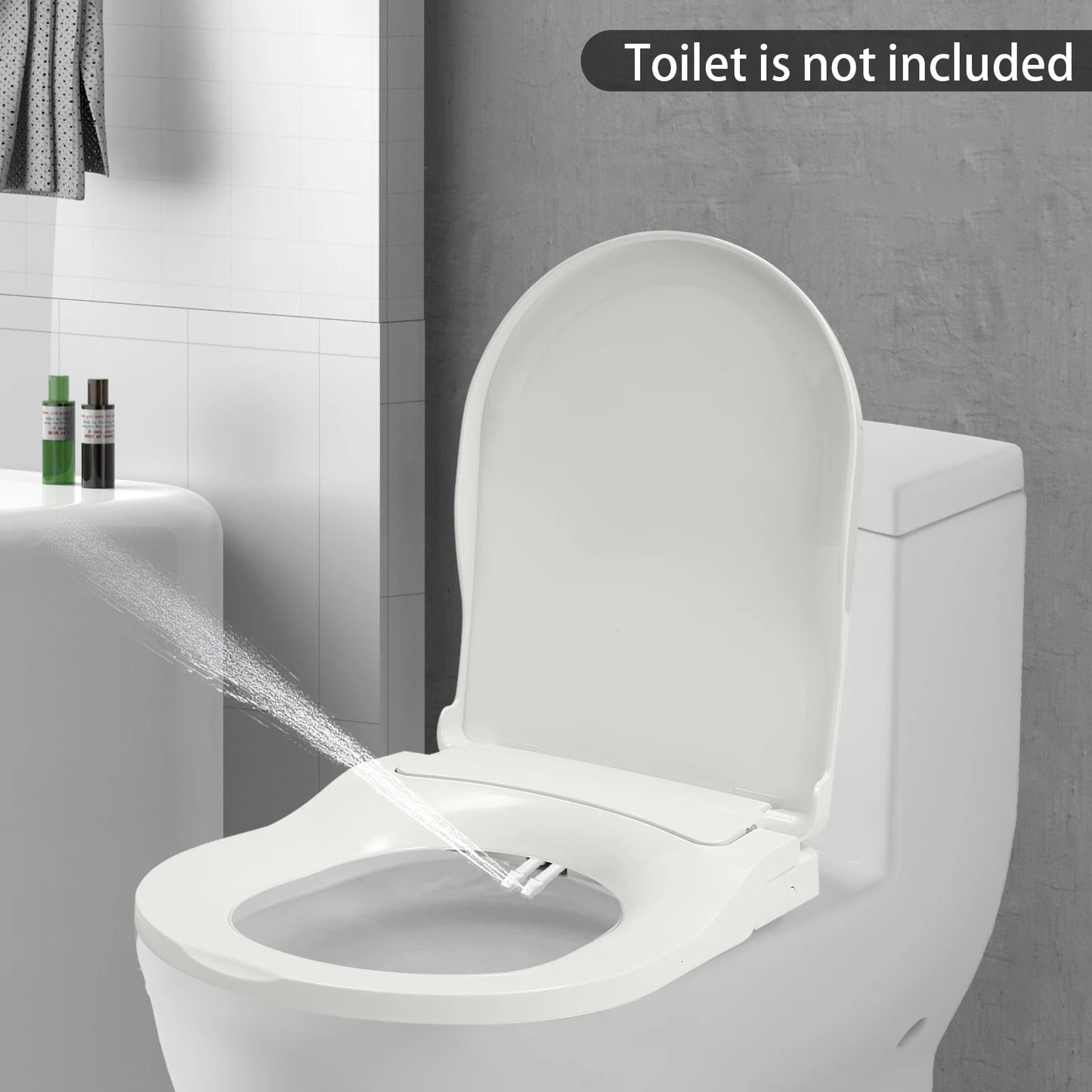 Non Electric Bidet Toilet Seat With Dual Nozzle Elongated
