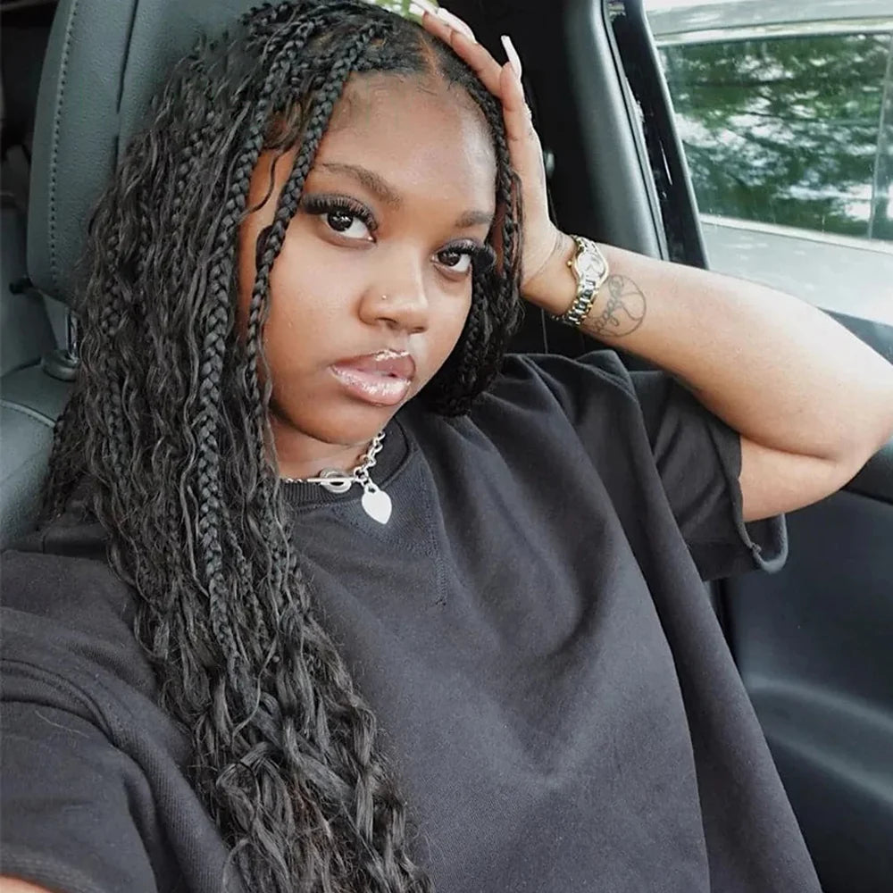 Boho Braids Human Hair Bulk 2 Bundles Deep Wave Brazilian