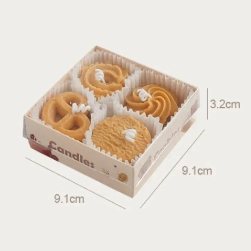 Cookies Shaped Soy Wax Candle Coffee Milk Scent Gift