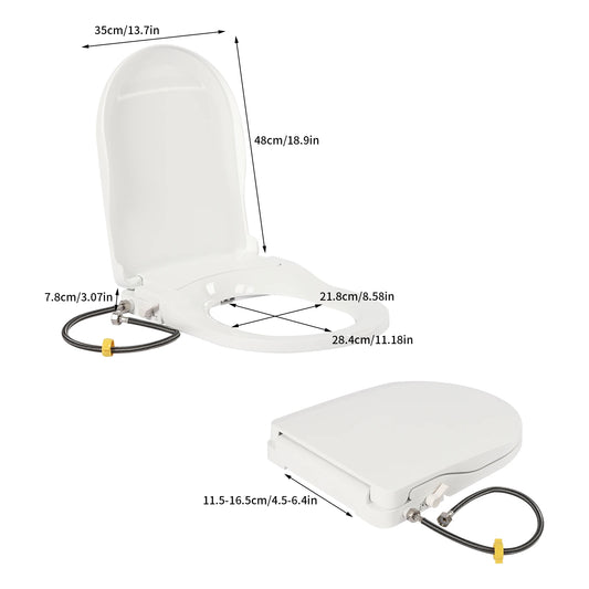 Non Electric Bidet Toilet Seat With Dual Nozzle Elongated
