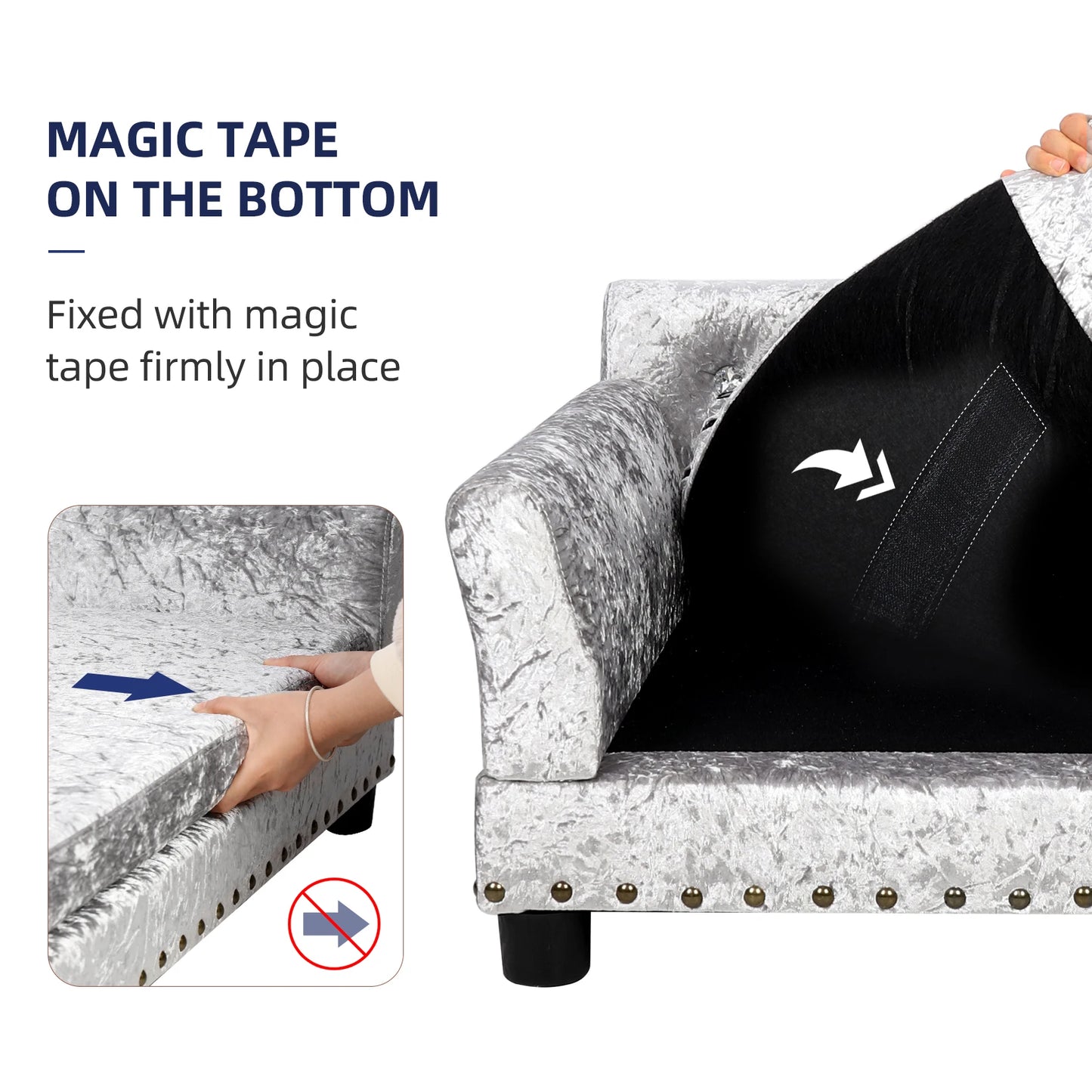 Dutch Velvet Pet Lounge Chair with Solid Wood Legs Comfort