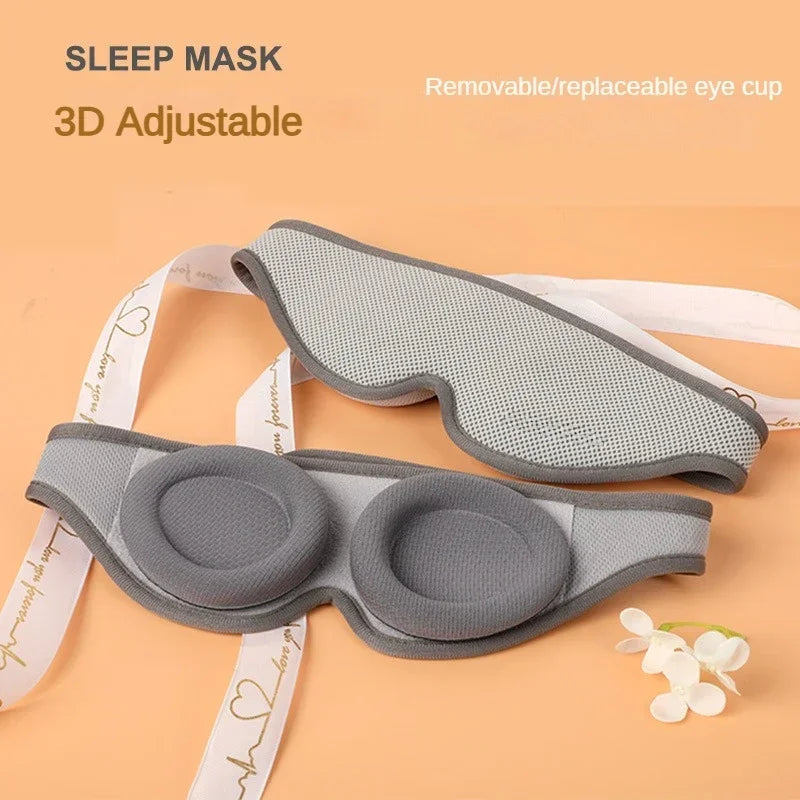 Soft Sleep Mask 100 Percent Blackout 3D Eye Mask Adjustable