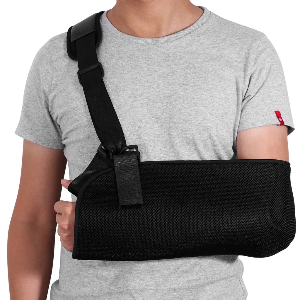 1PC Portable Black Arm Fixation Strap Adjustable Injury Sprain Arm Brace Sling Shoulder Sling Elbow Support Bracket