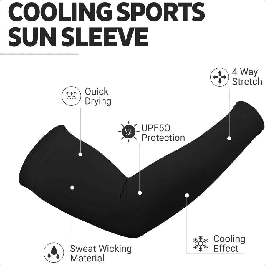 UV Sun Protection Arm Sleeves for Men Women Tattoo Cover Up UPF 50 Cooling Sleeve for Golf Cycling
