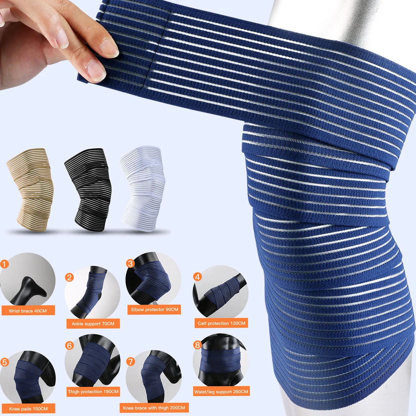 1 PC Tape Compression Bandage Ankle Sports Elbow protector pads Wraps Support Protector Ankle brace support Knee Pads