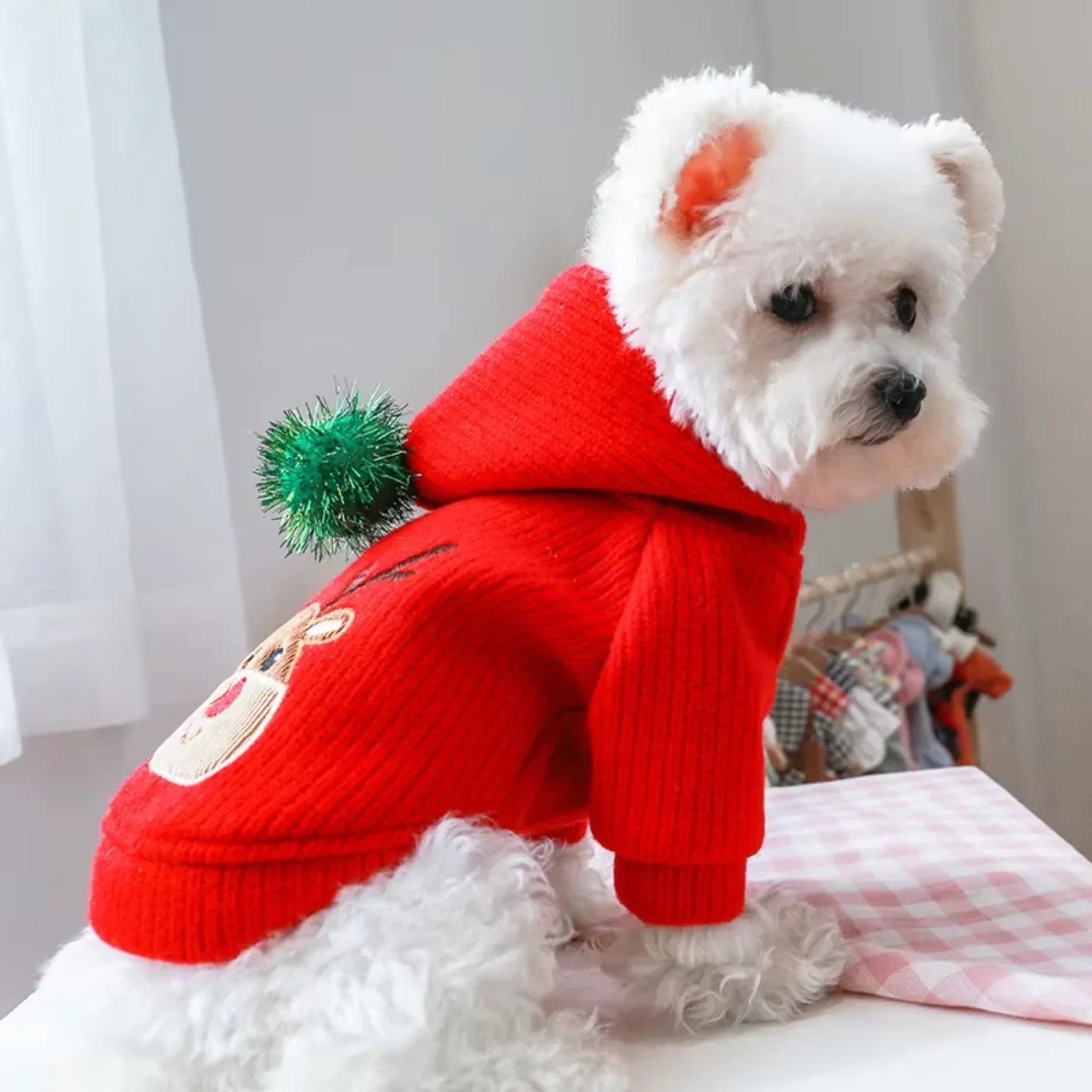 Pet Skirt Dress Winter Christmas Small Dog Warm Clothes