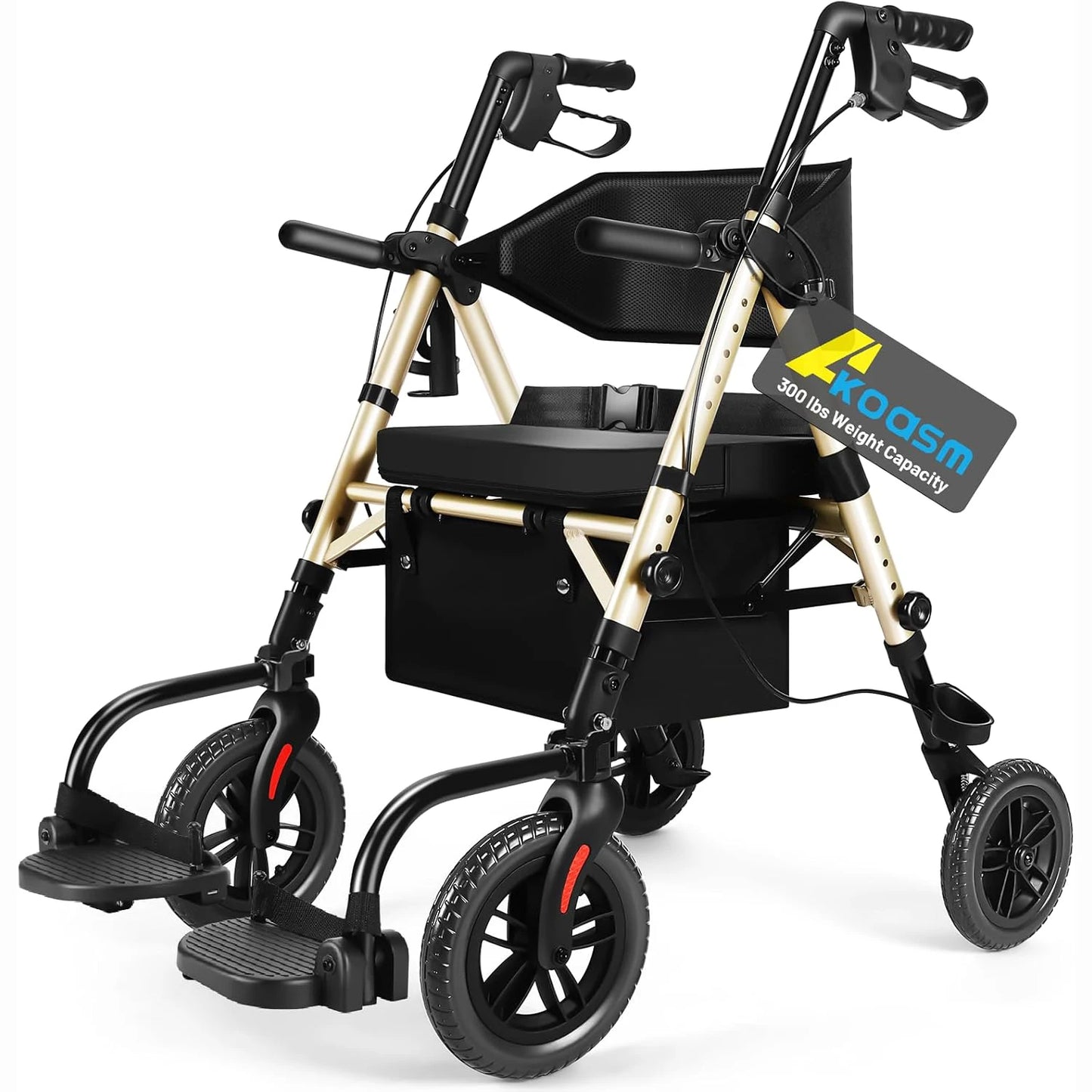 Lightweight 2 In 1 Rolling Walker Wheelchair With Brakes