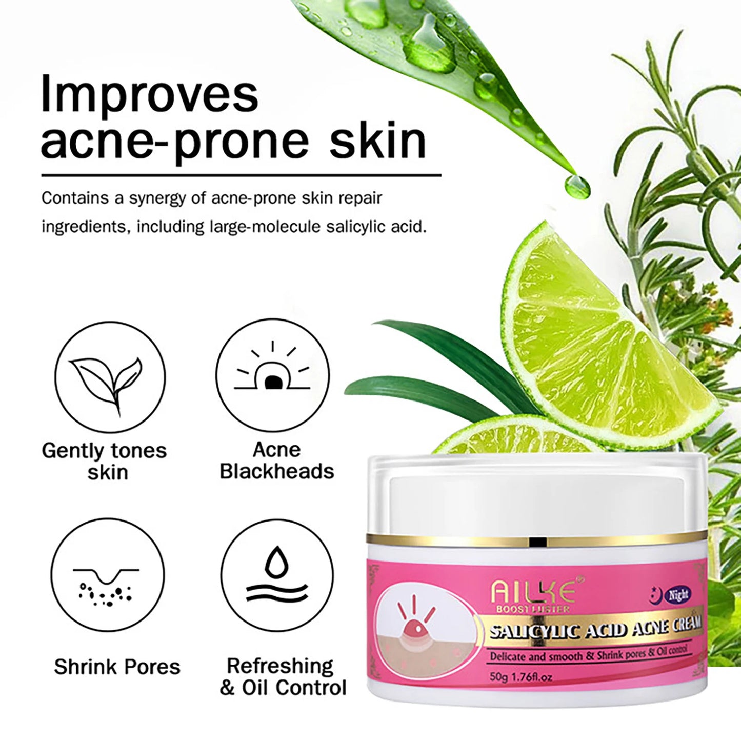 Ailke Organic Acne Face Cream Oil Control Non Greasy