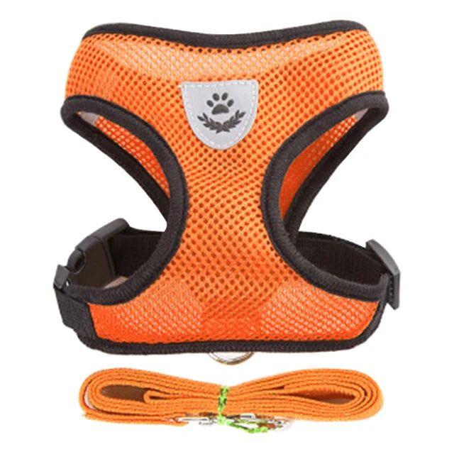 Adjustable Mesh Dog Harness Leash Polyester For Small Pets