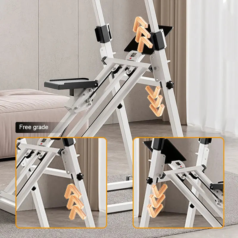 Vertical Climbing Machine Folding White Gym Cardio Strength
