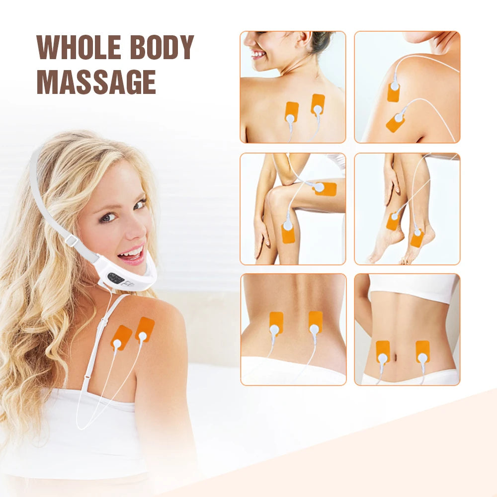 US UK Stock Microcurrent EMS V-face Lift Device Facial Vibration Massager Skin Care Double Chin Remover Face Slim
