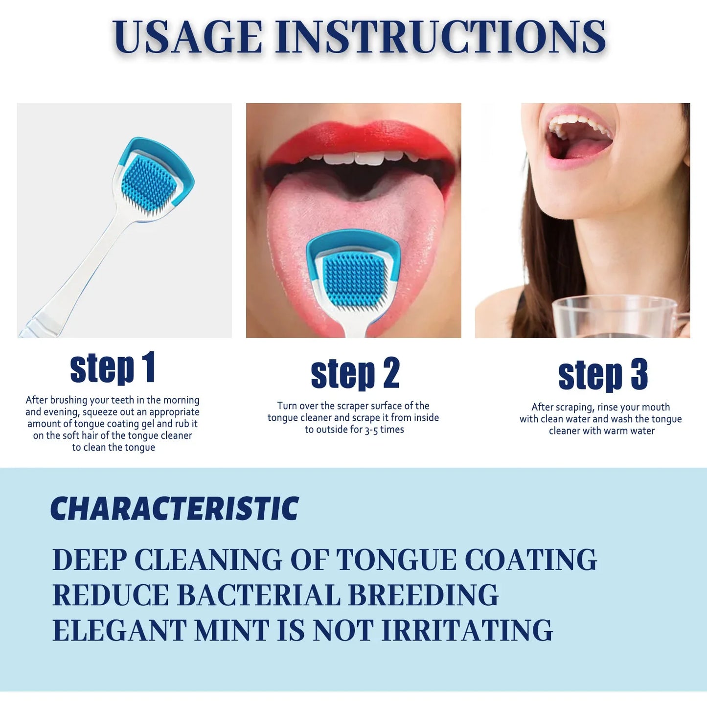 EELHOE Tongue Cleansing Gel with Brush Fight Bad Breath Oral Care Fresh Breath Tongue Cleaner for Dental Hygiene