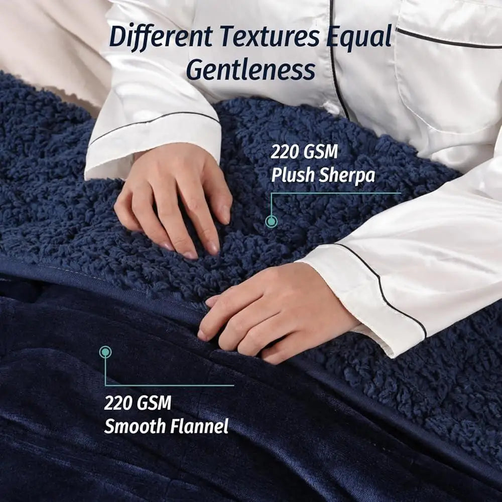 Cozy Sherpa Fleece Weighted Blanket 15 Pound Soft Plush