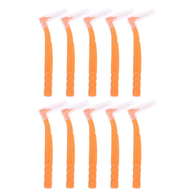10PCS L-shaped Orthodontics Braces Interdental Brush Clean Between Teeth Mini Toothbrush Inter Dental Cleaning Travel Portable
