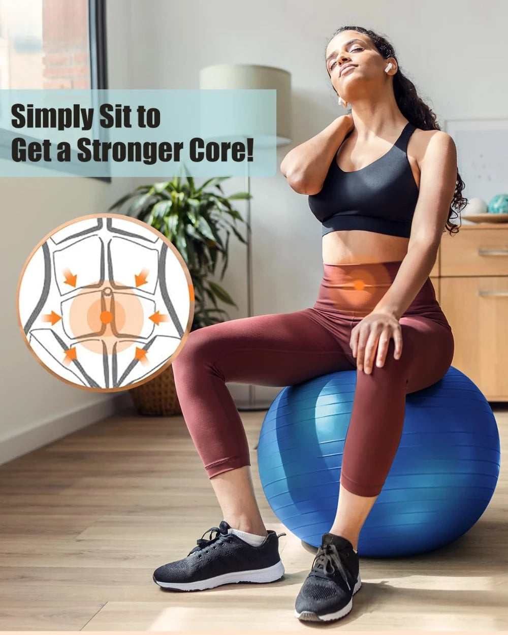 Yoga Ball Anti Slip Stability Ball Core Training Fitness